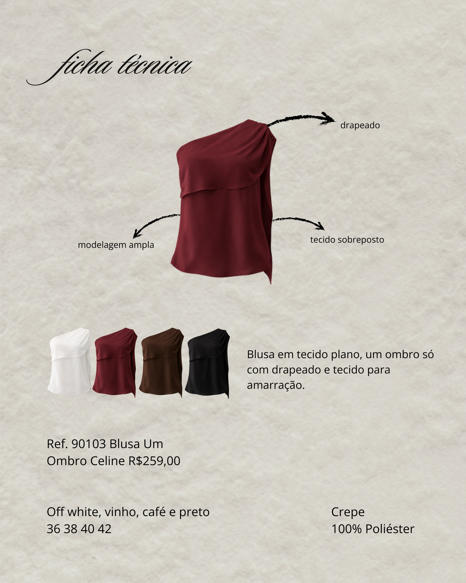 Blusa Um Ombro Celine