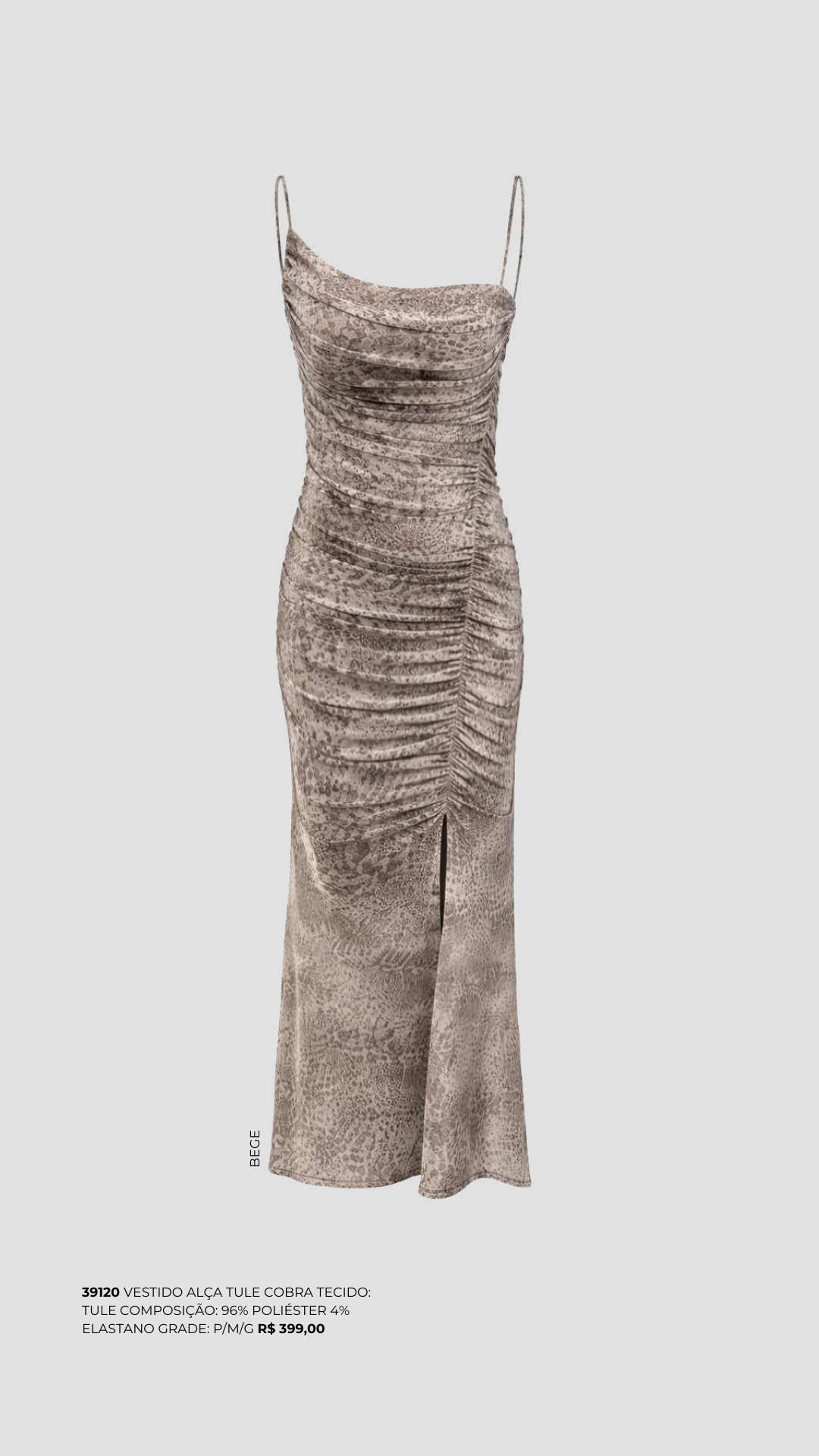 Vestido alça tule Cobra